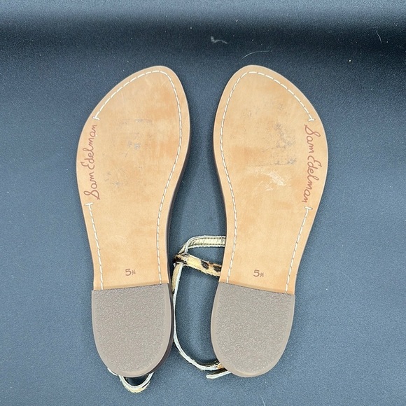 Sam Edelman Gigi thong sandal leopard Brahma hair leather size 5.5 - Picture 5 of 7